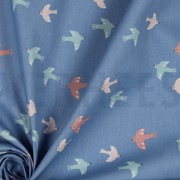 POPLIN GOTS BIRDS AND BUTTERFLIES BLUE (thumbnail) #3