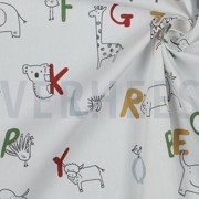 POPLIN GOTS ANIMAL ALPHABETH WHITE (thumbnail) #3