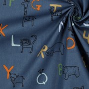 POPLIN GOTS ANIMAL ALPHABETH BLUE (thumbnail) #3