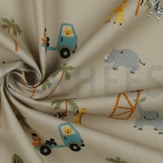 FINE POPLIN SAFARI ANIMALS CAMEL (thumbnail) #3