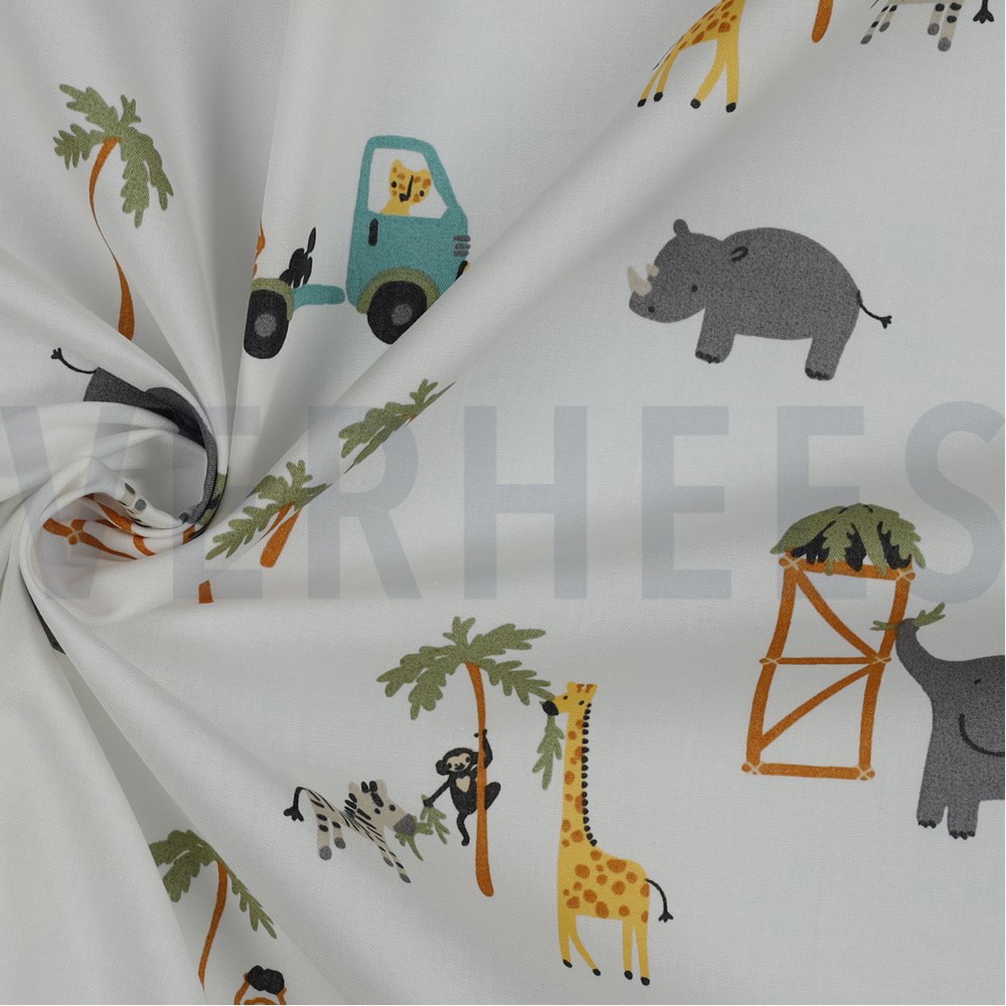 FINE POPLIN SAFARI ANIMALS WHITE (high resolution) #3