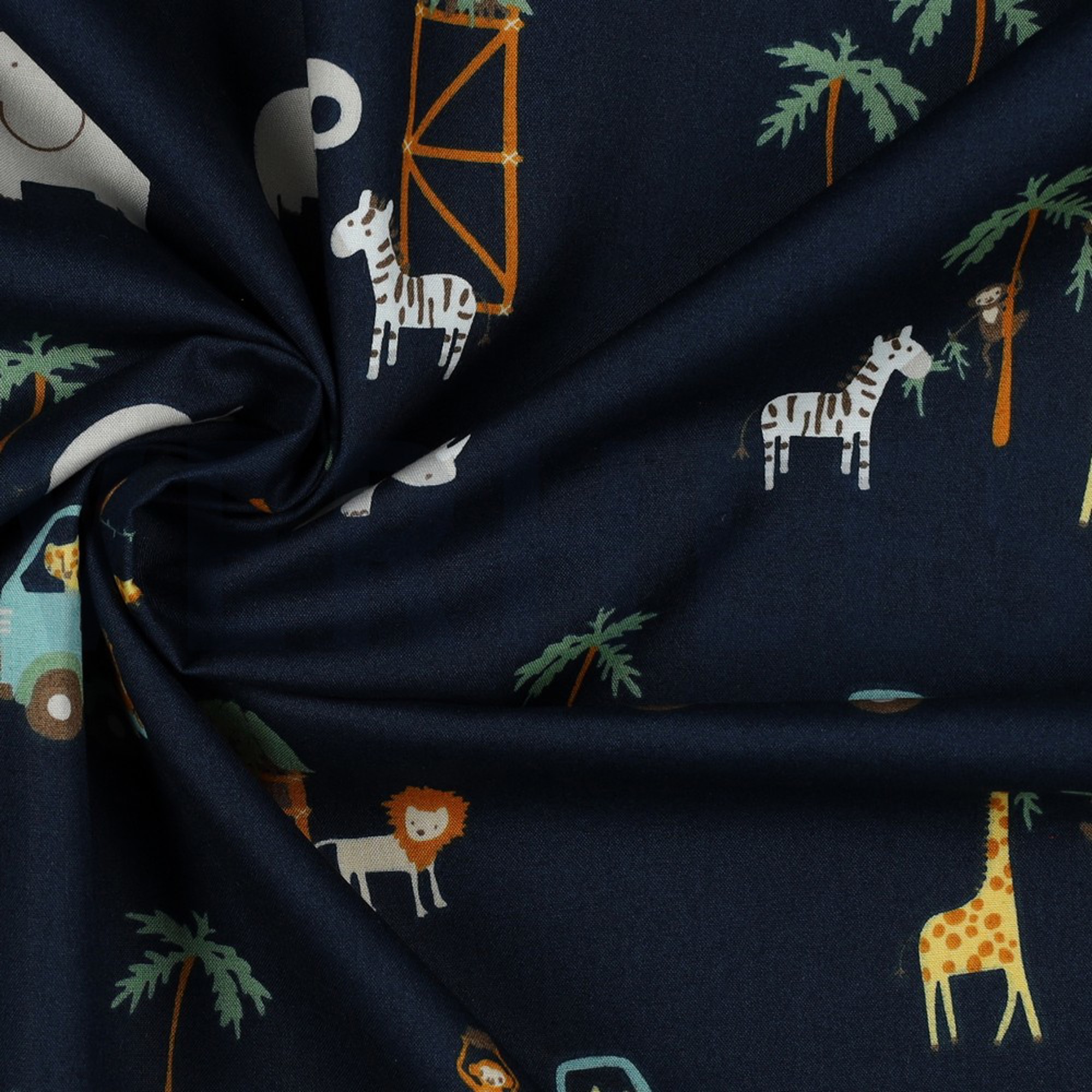 FINE POPLIN SAFARI ANIMALS NAVY (high resolution) #3