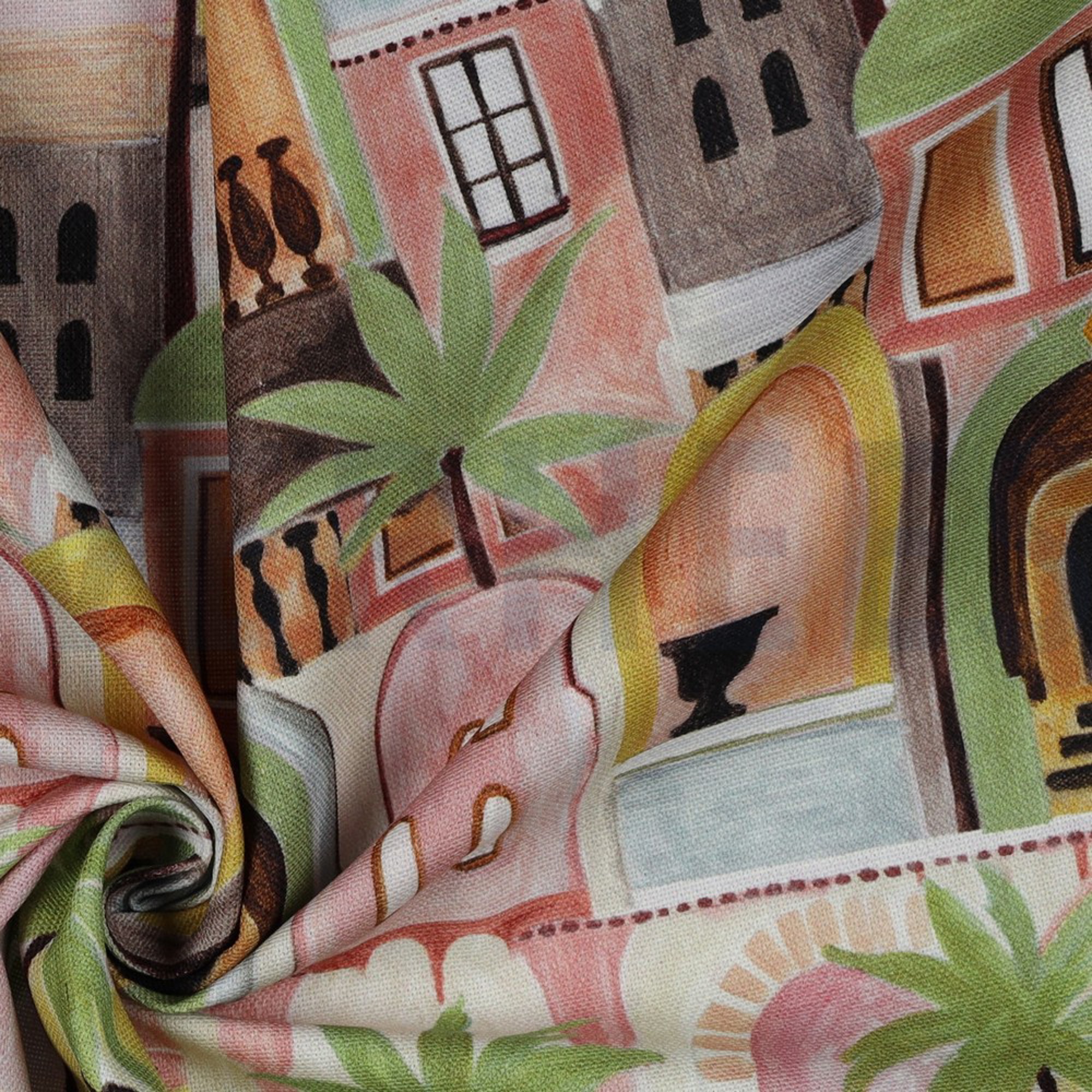 CANVAS DIGITAL TROPICAL COTTAGES WHITE (high resolution) #3