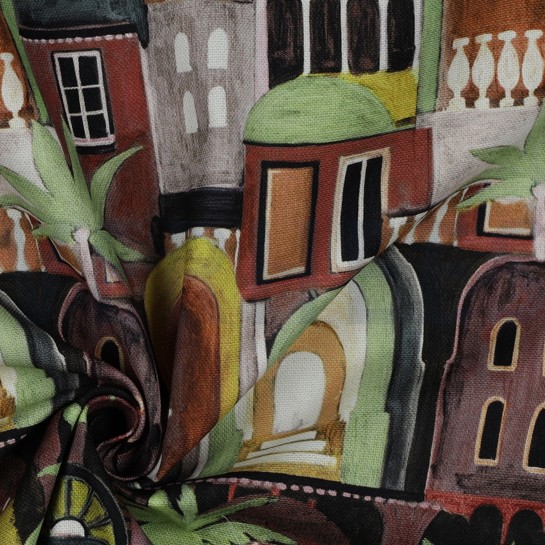 CANVAS DIGITAL TROPICAL COTTAGES BRICK #7