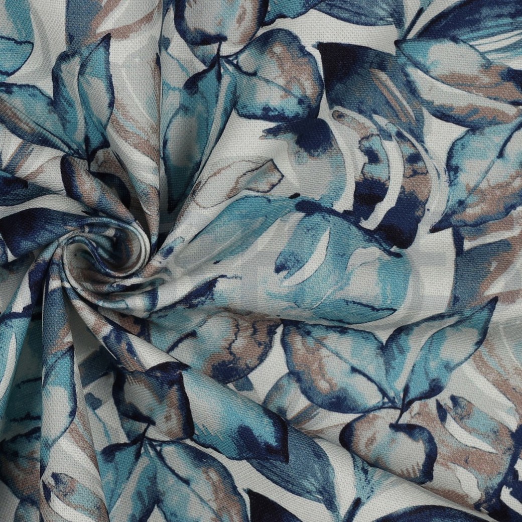 CANVAS DIGITAL LEAVES BLUE #3