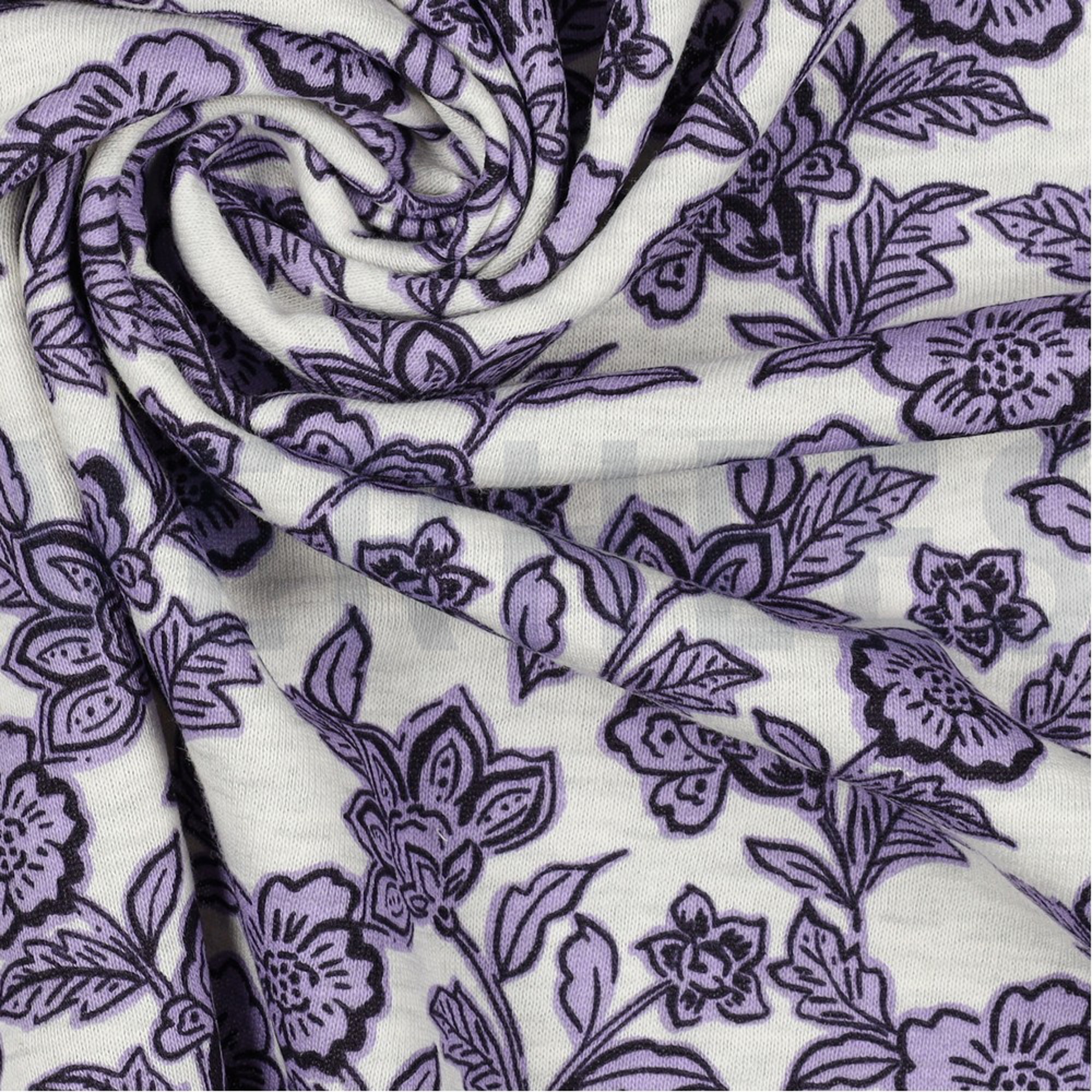 SWEAT MELANGE FLOWERS ECRU MELANGE-PURPLE (high resolution) #3