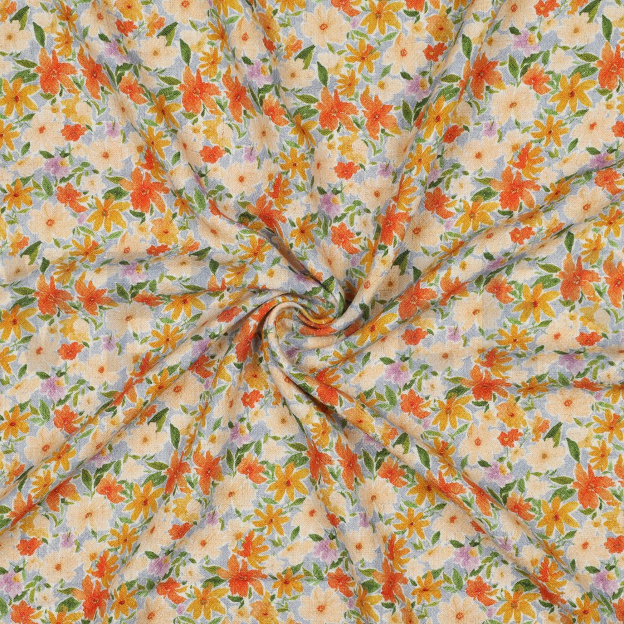 LINEN VISCOSE CRÊPE DIGITAL FLOWERS YELLOW (high resolution) #3