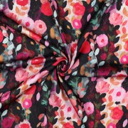 VISCOSE SATIN DIGITAL FLOWERS BLACK (thumbnail) #3