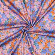 VISCOSE SATIN DIGITAL FLOWERS BLUE (thumbnail) #3