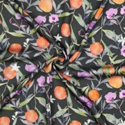 VISCOSE SATIN DIGITAL LEAVES DARK GREEN (thumbnail) #3
