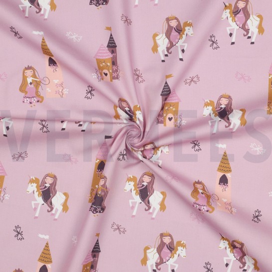 KATOENEN POPLIN PRINSESSEN ROZE #7