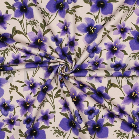 FRENCH TERRY DIGITAL FLOWERS OFF-WHITE #7