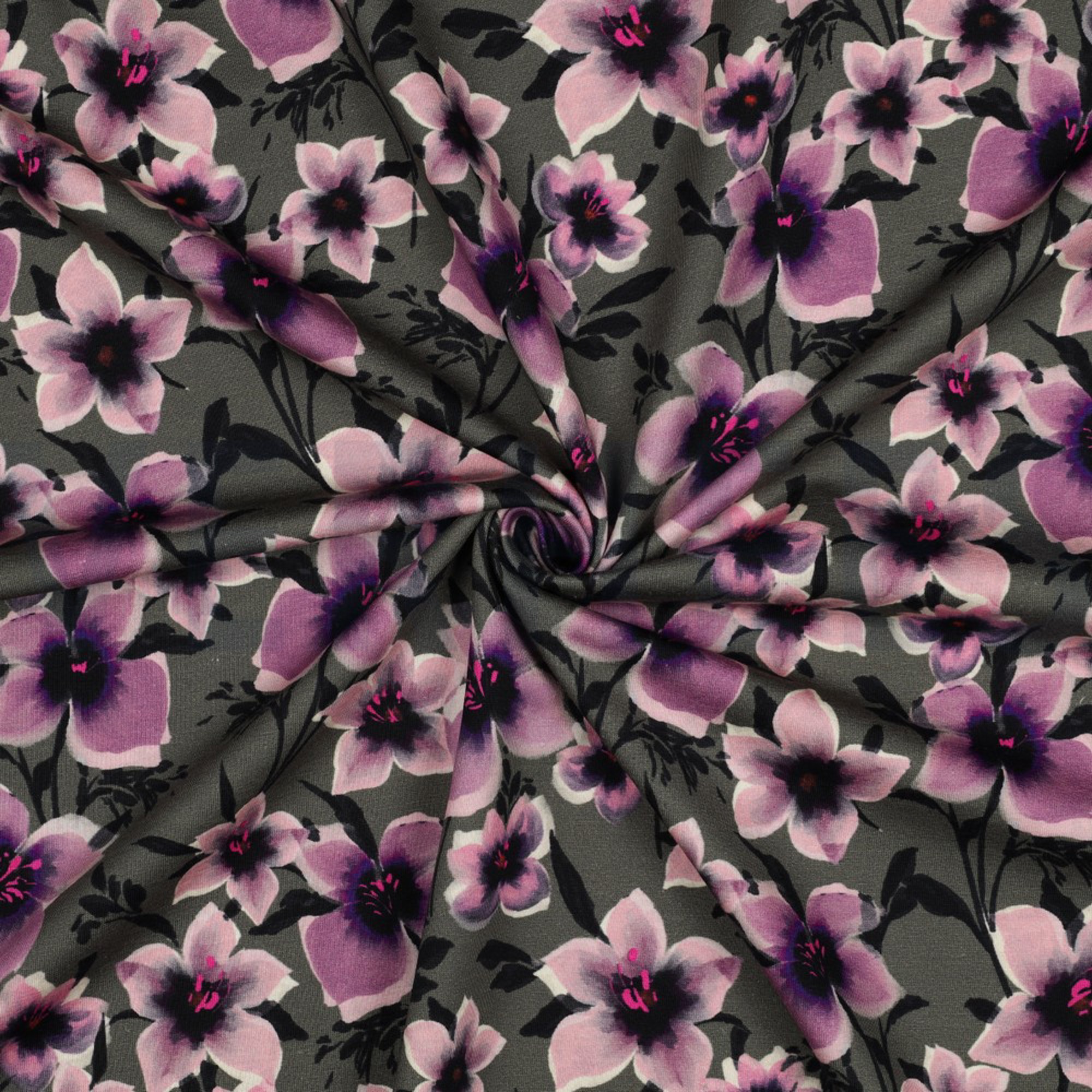 FRENCH TERRY DIGITAL FLOWERS GREEN (high resolution) #3