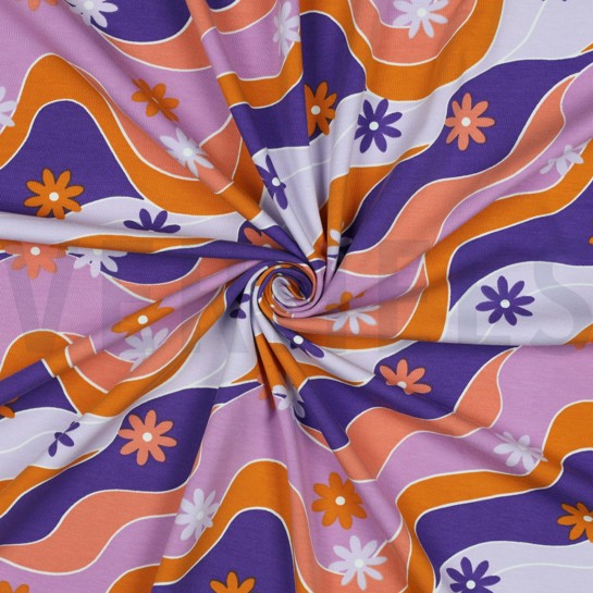 JERSEY FLOWERS LAVENDER #7