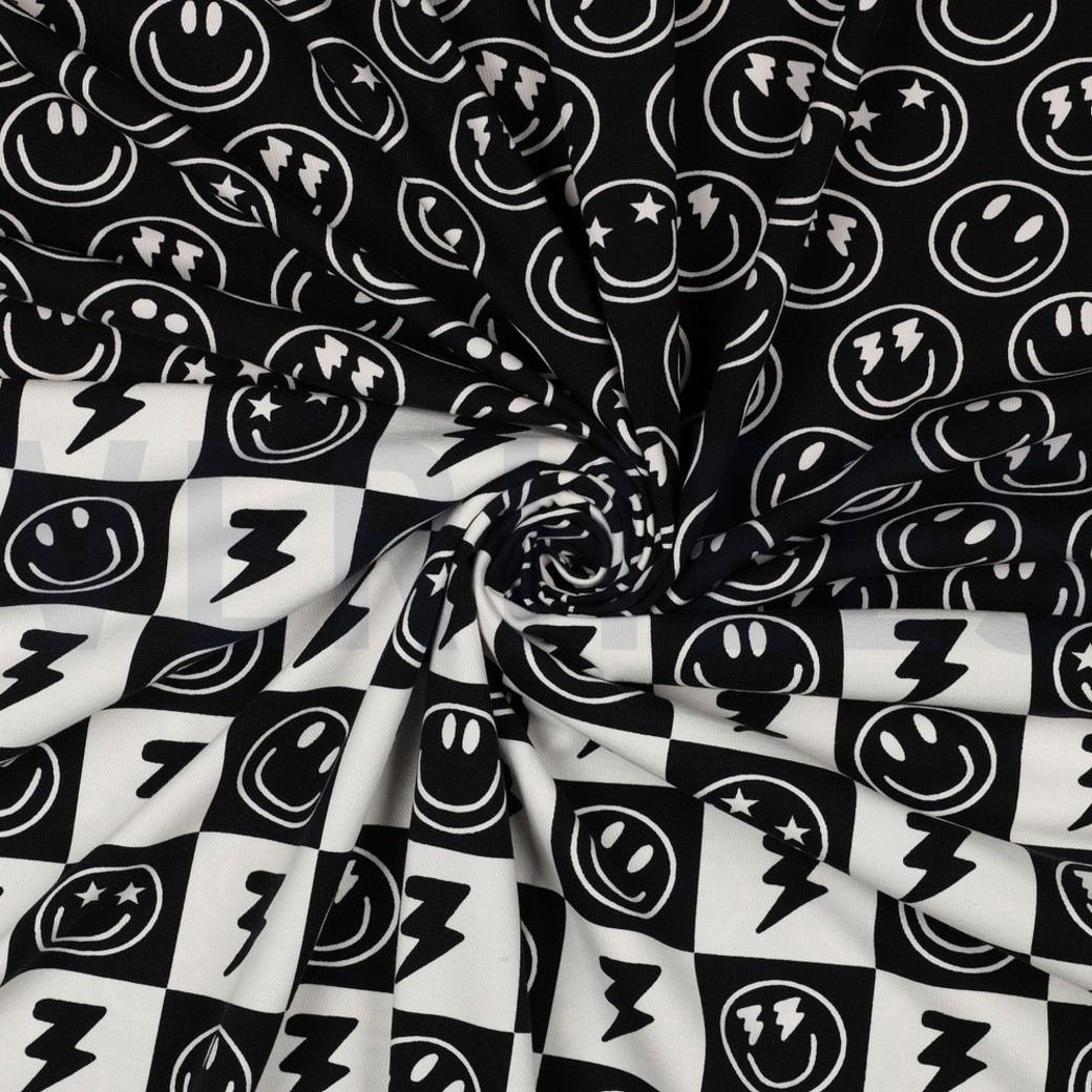 JERSEY HAPPY FACES BLACK #3