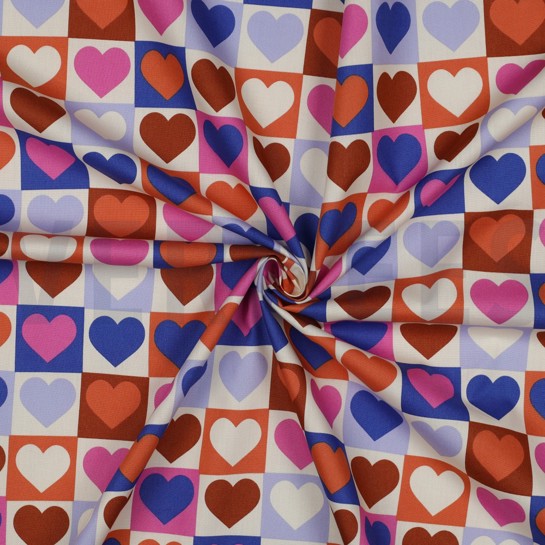 FINE POPLIN HEARTS OFF-WHITE #7
