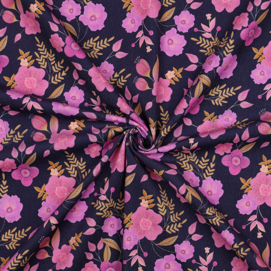 BABYCORD DIGITAL FLOWERS NAVY #3