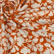 BAMBOO COTTON JERSEY FLOWERS PUMPKIN (thumbnail) #3