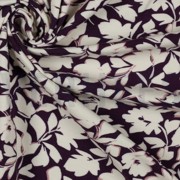 BAMBOO COTTON JERSEY FLOWERS DARK PURPLE (thumbnail) #3