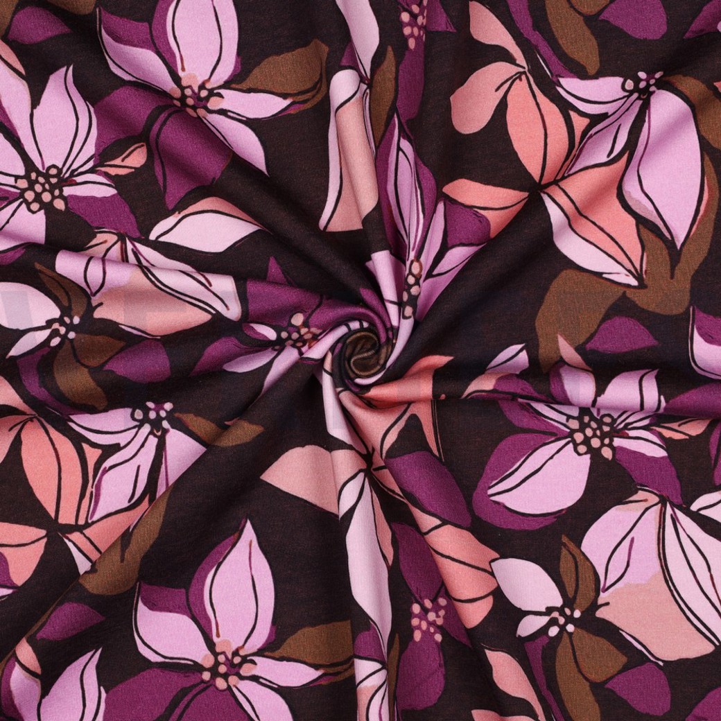 SWEAT DIGITAL FLOWERS BORDEAUX #3