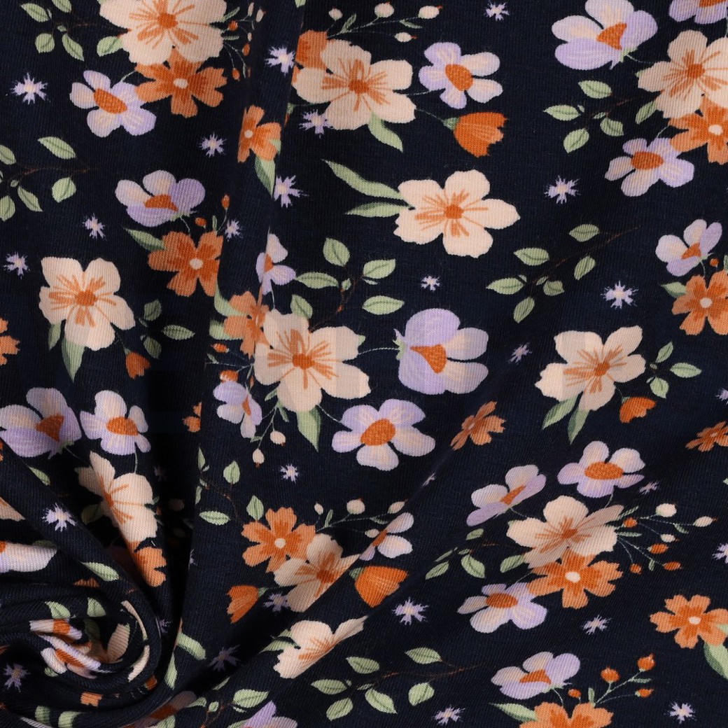 JERSEY GOTS FLOWERS NAVY #3
