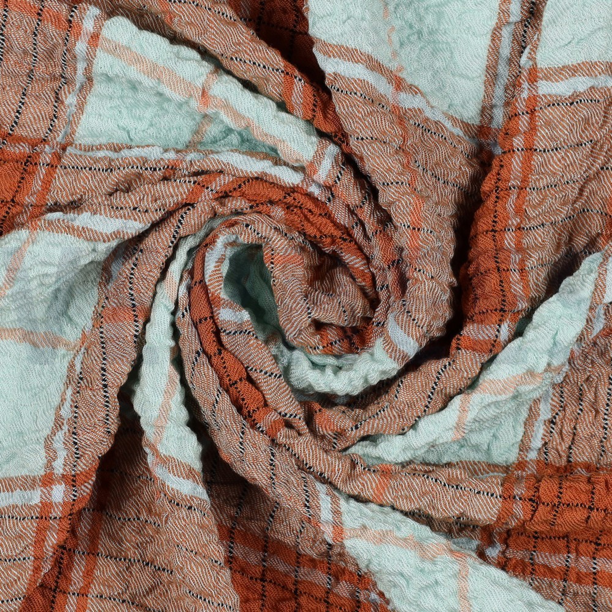 VISCOSE CRINKLE CHECK MINT (high resolution) #3