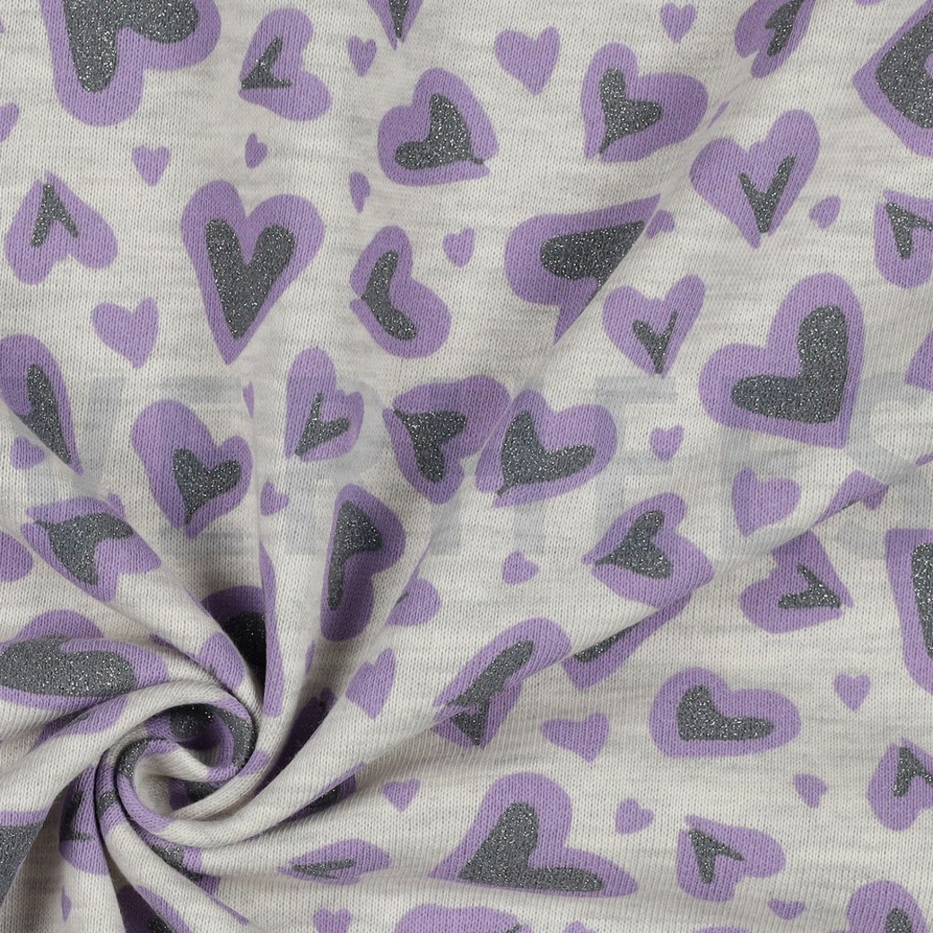 SWEAT MELANGE GLITTER LEOPARD HEARTS ECRU MELANGE #3