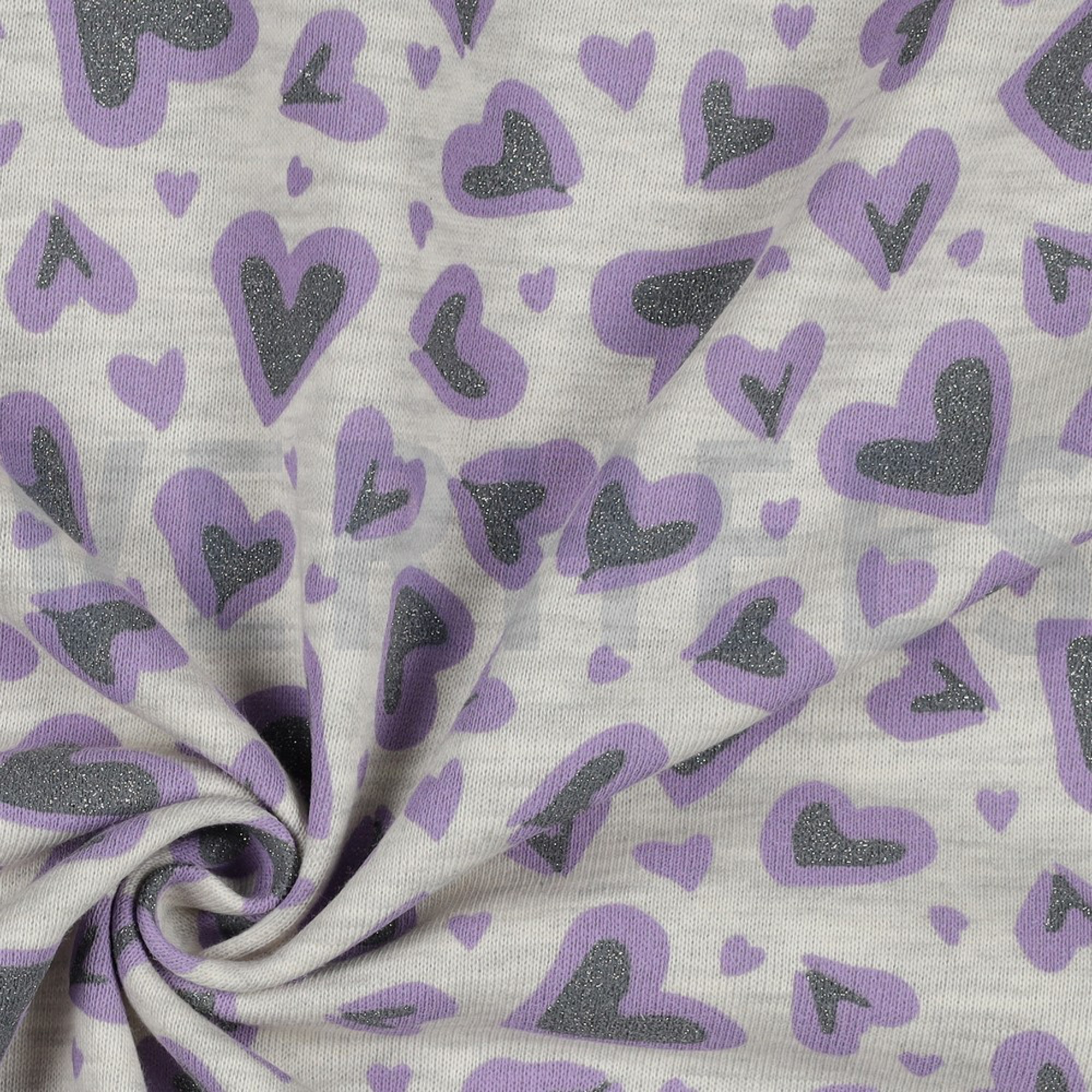 SWEAT MELANGE GLITTER LEOPARD HEARTS ECRU MELANGE (high resolution) #3
