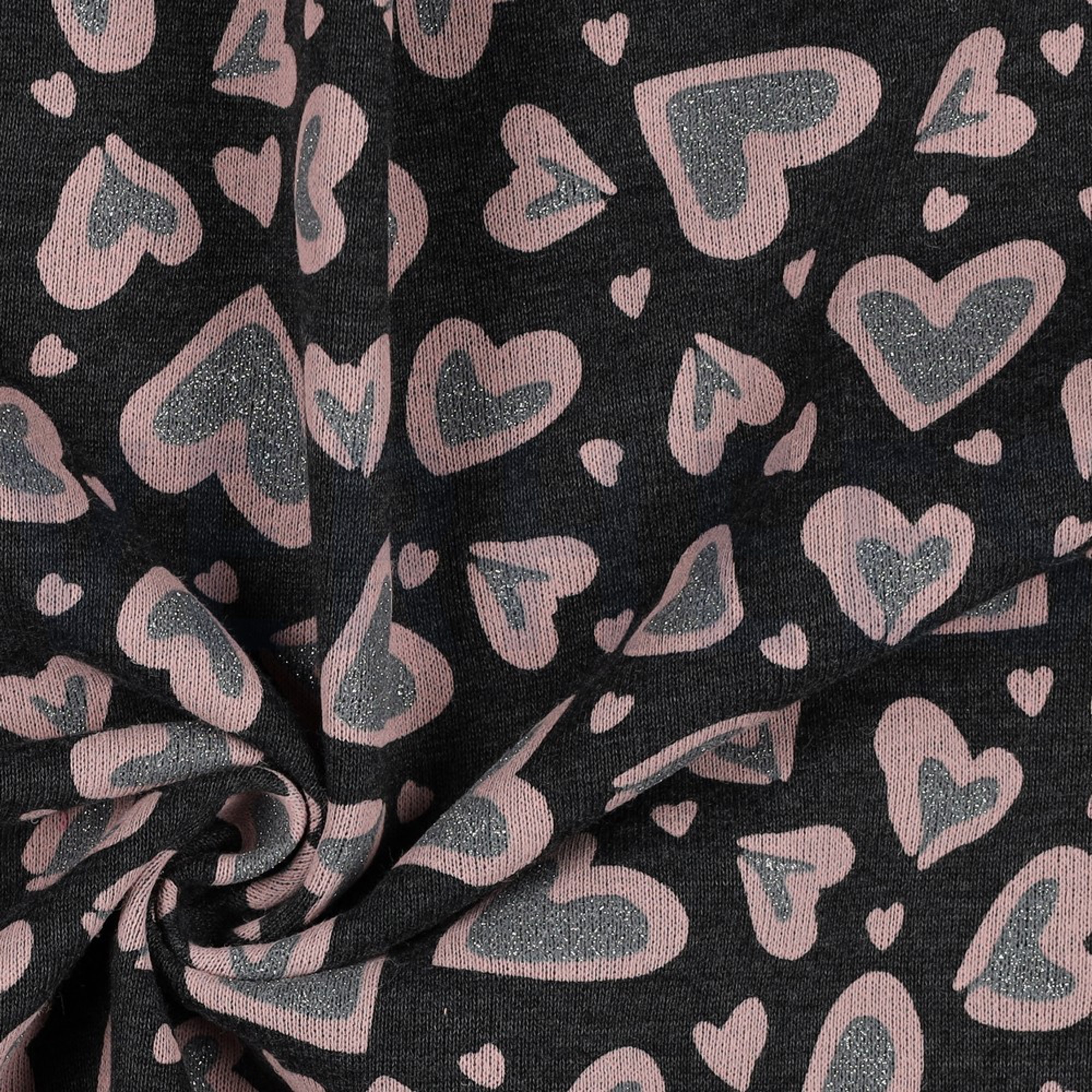 SWEAT MELANGE GLITTER LEOPARD HEARTS ANTHRACITE MELANGE (high resolution) #3