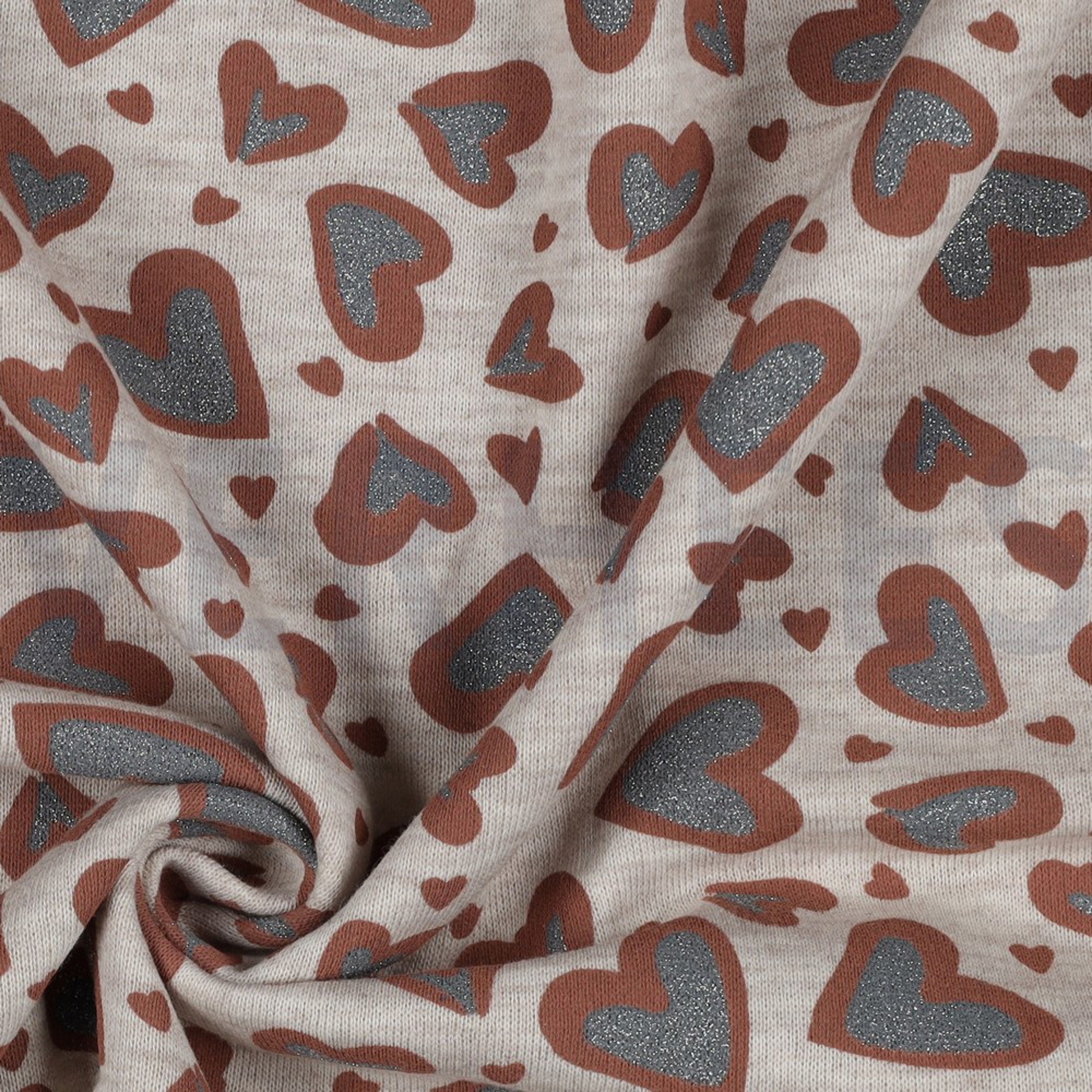 SWEAT MELANGE GLITTER LEOPARD HEARTS LIGHT SAND MELANGE (high resolution) #3