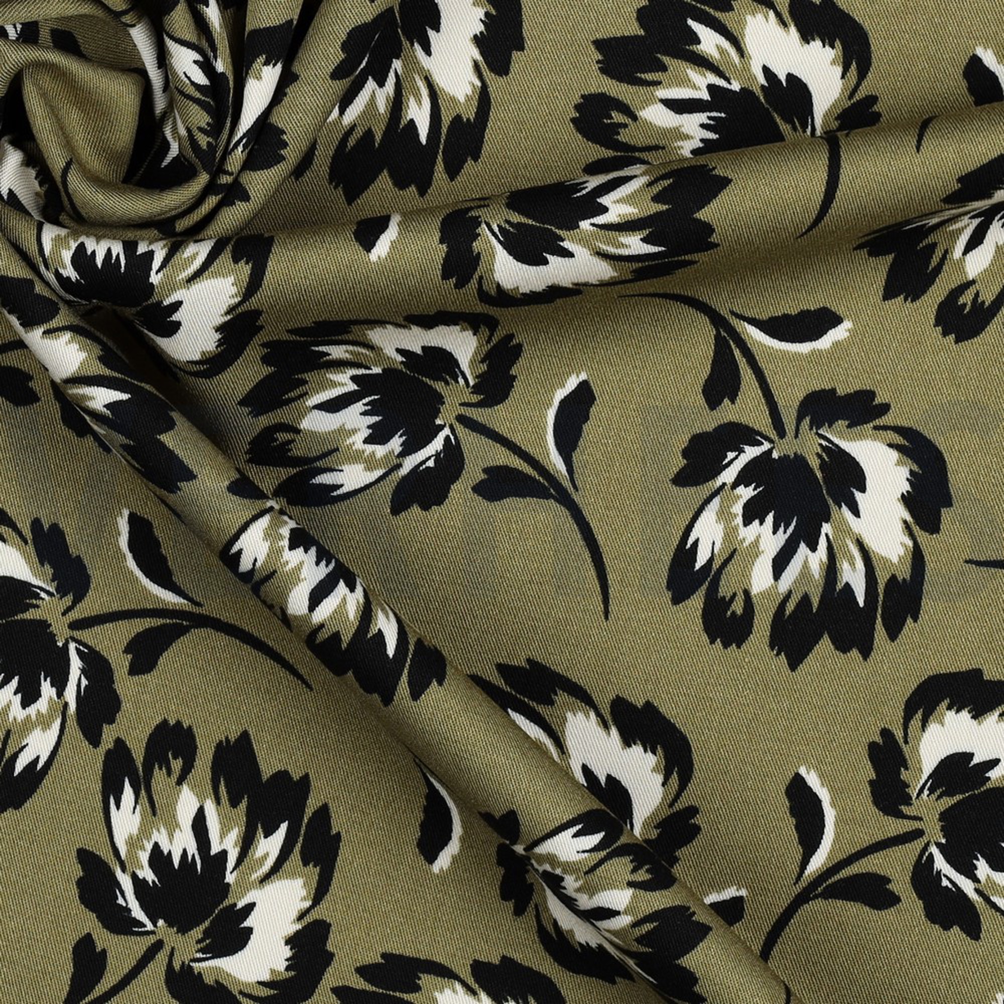 ROSELLA STRETCH FLOWERS OLIVE (high resolution) #3