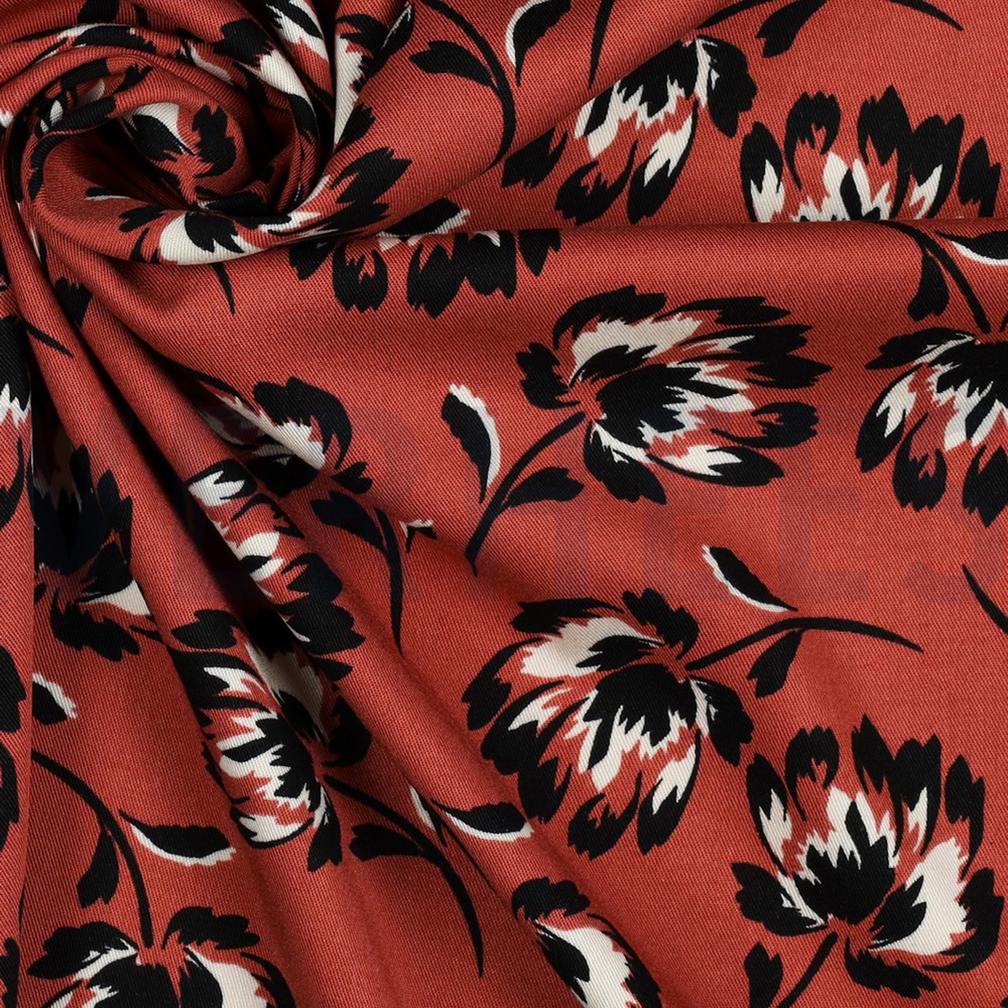 ROSELLA STRETCH FLOWERS KETCHUP RED (high resolution) #3