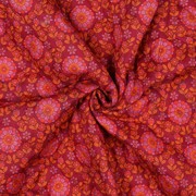 COTTON VOILE STEPPED FLOWERS PINK / BORDEAUX (thumbnail) #3