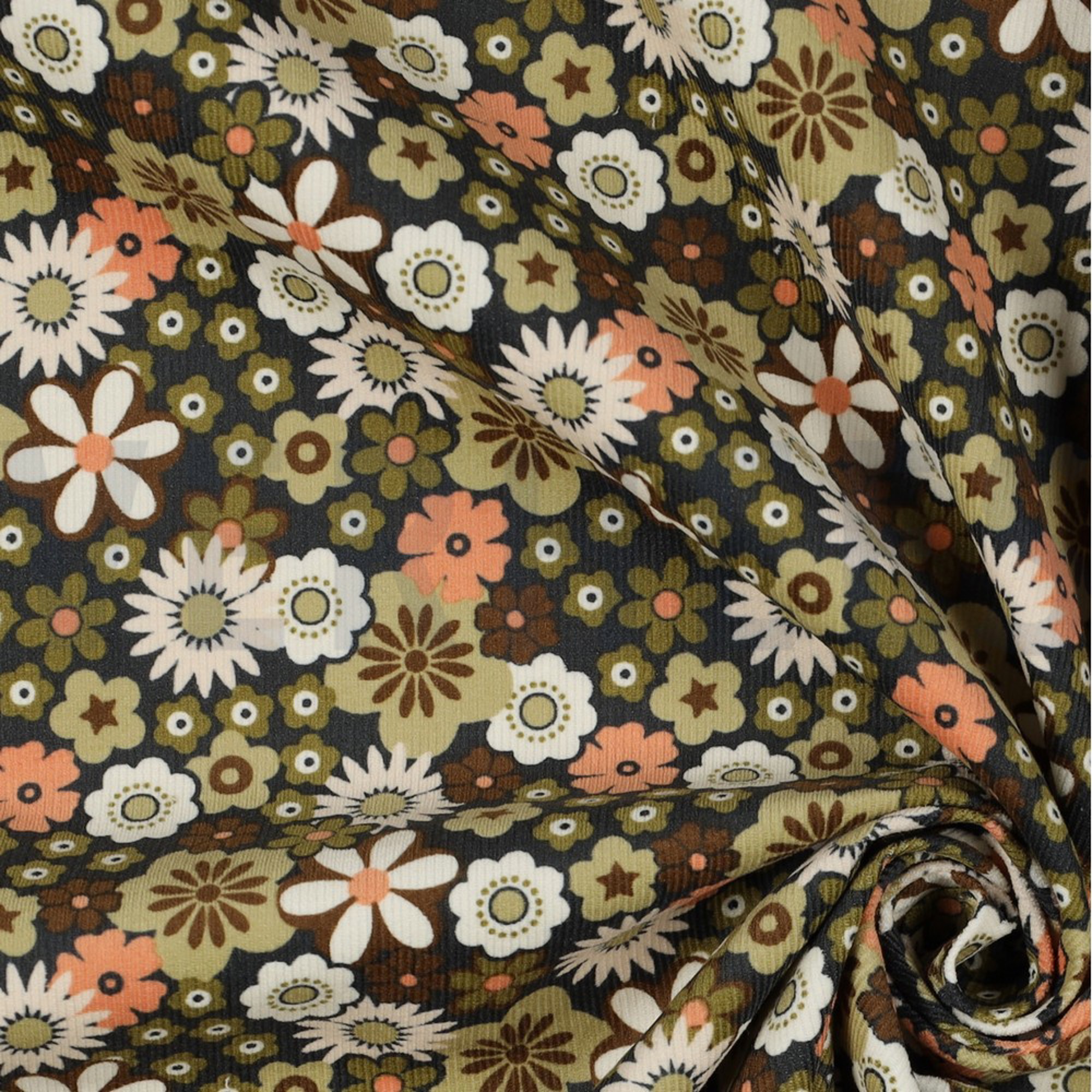 BABYCORD FLOWERS ARMY GREEN (high resolution) #3
