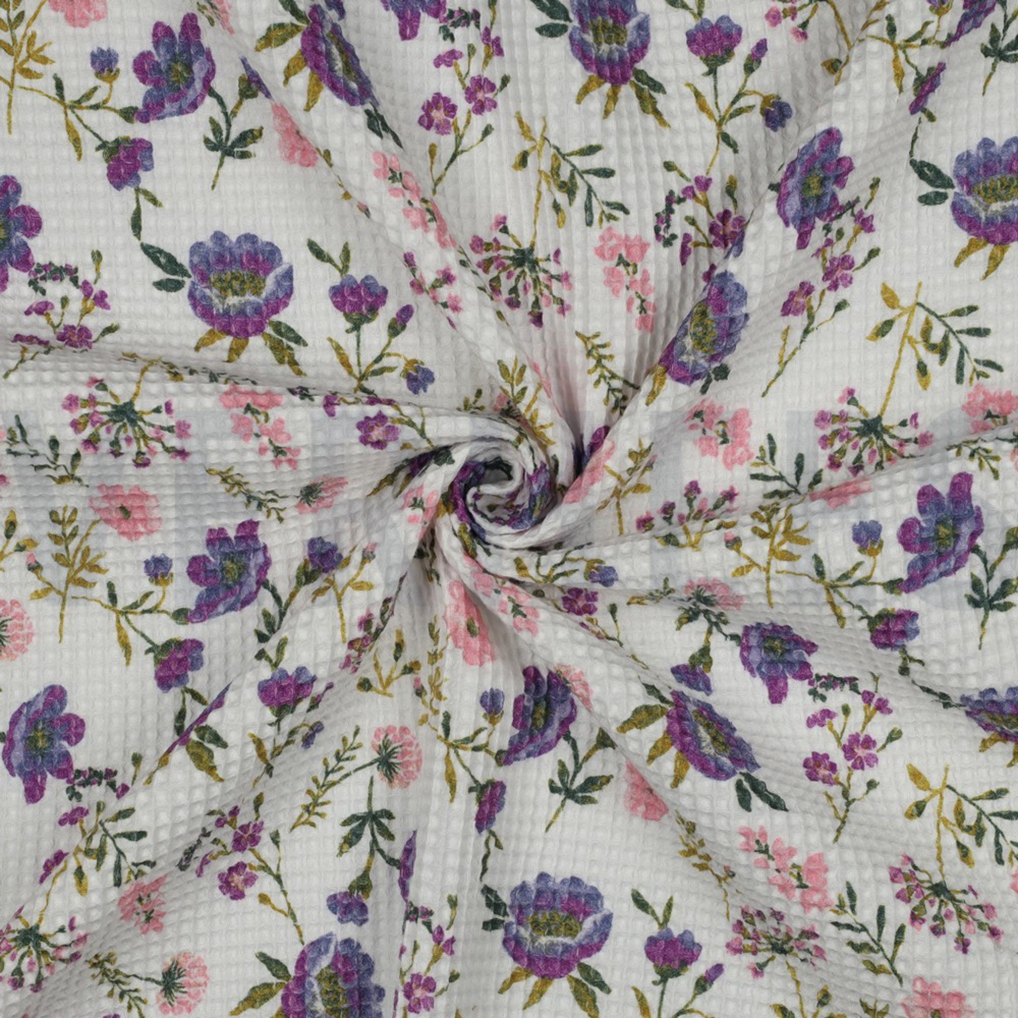COTTON WAFFLE DIGITAL FLOWERS WHITE (high resolution) #3