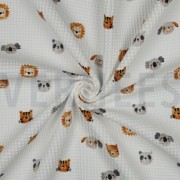 COTTON WAFFLE DIGITAL ANIMALS WHITE (thumbnail) #3