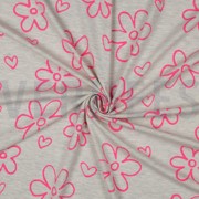 JERSEY MELANGE NEON FLOWERS ECRU (thumbnail) #3