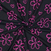 JERSEY MELANGE NEON FLOWERS NAVY (thumbnail) #3