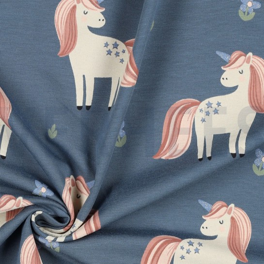 JERSEY PAILLETTES LICORNES BLEU #7