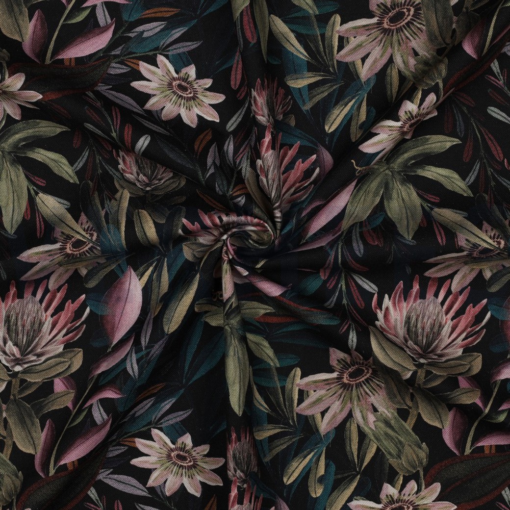 CANVAS DIGITAL FLOWERS BLACK #3
