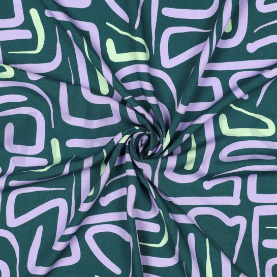 VISCOSE RADIANCE ABSTRACT DARK GREEN #7