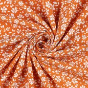 VISCOSE POPLIN STRETCH SMALL FLOWERS ORANGE (thumbnail) #3