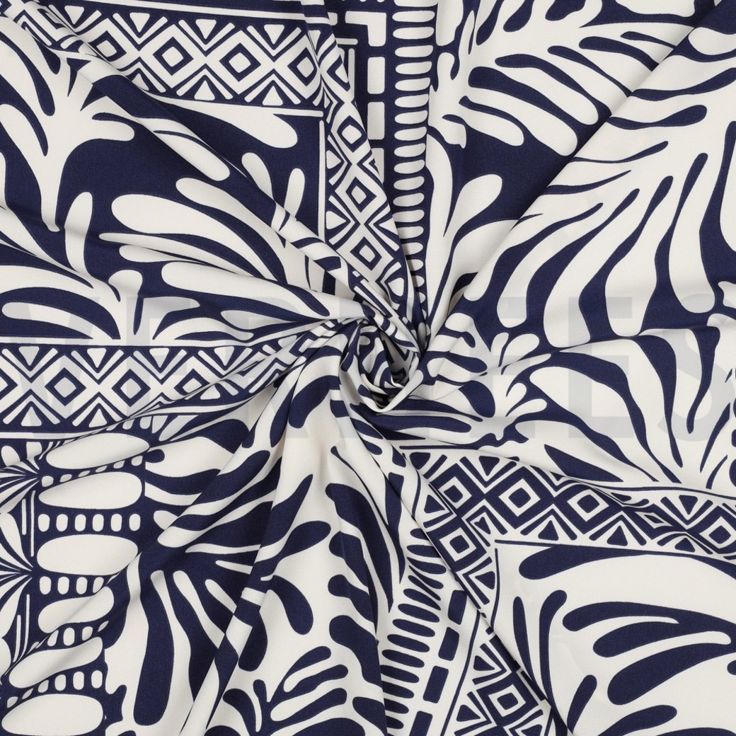 MAGNOLIA STRETCH PATCHWORK NAVY #3