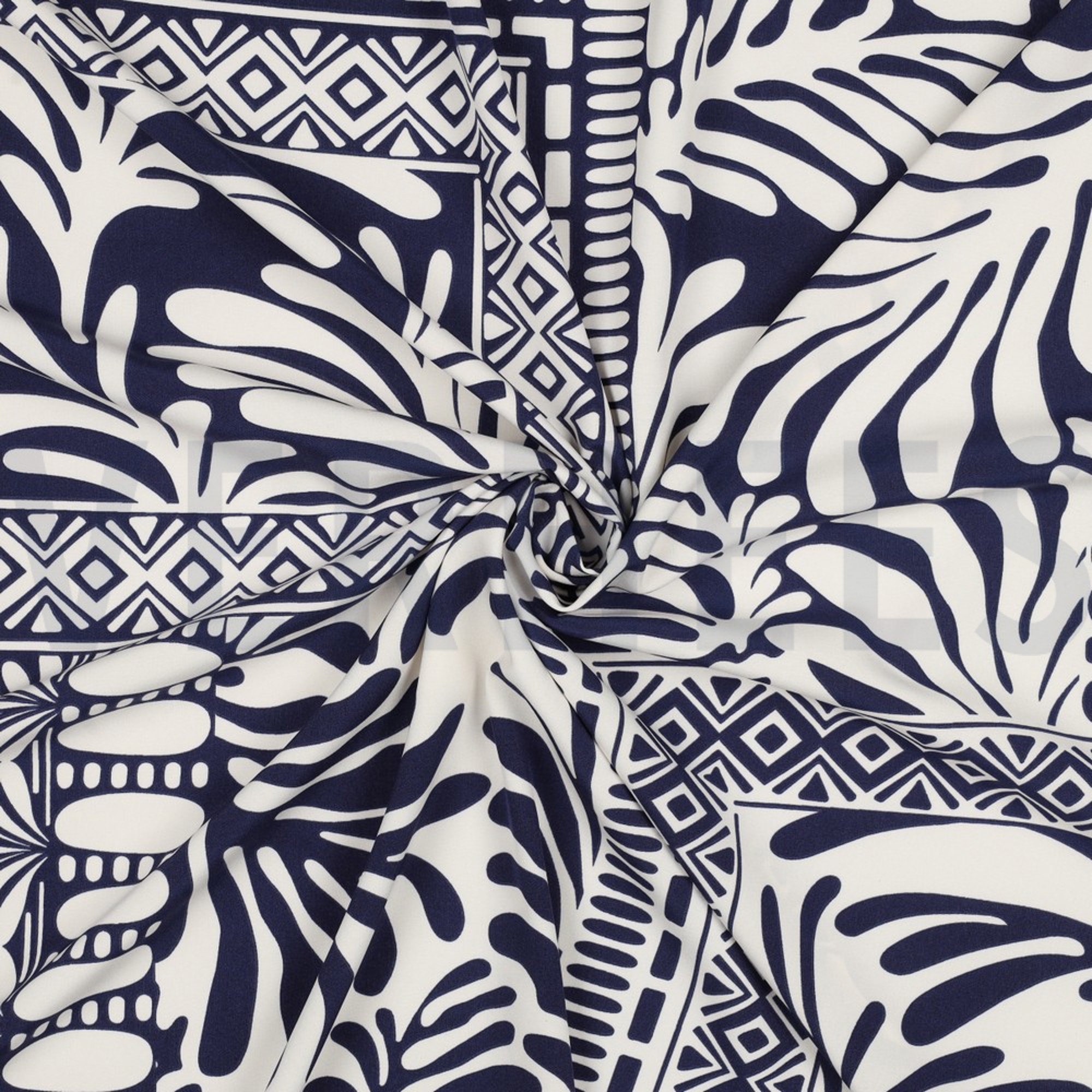 MAGNOLIA STRETCH PATCHWORK NAVY (high resolution) #3