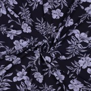 MAGNOLIA STRETCH TROPICAL FLOWERS NAVY (thumbnail) #3