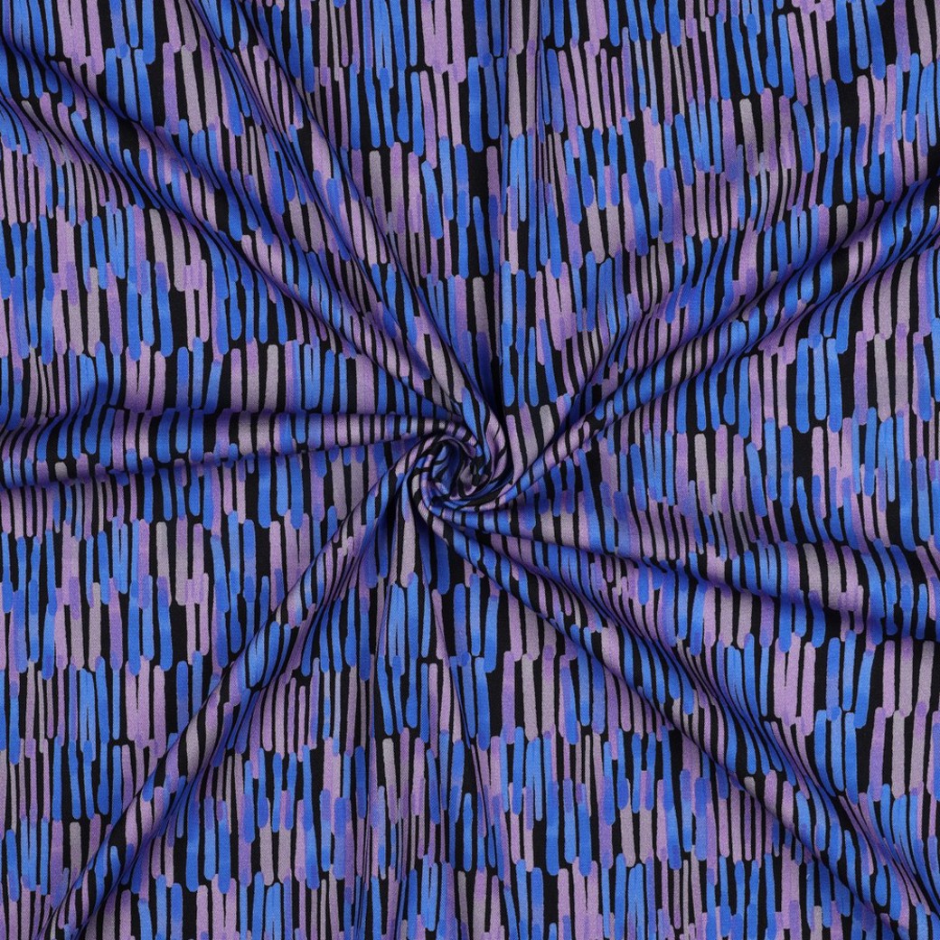ROSELLA STRETCH DIGITAL STRIPES BLACK #3