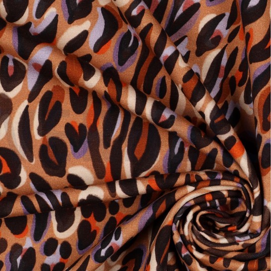 FRENCH TERRY DIGITAL ANIMAL SKIN CINNAMON #7