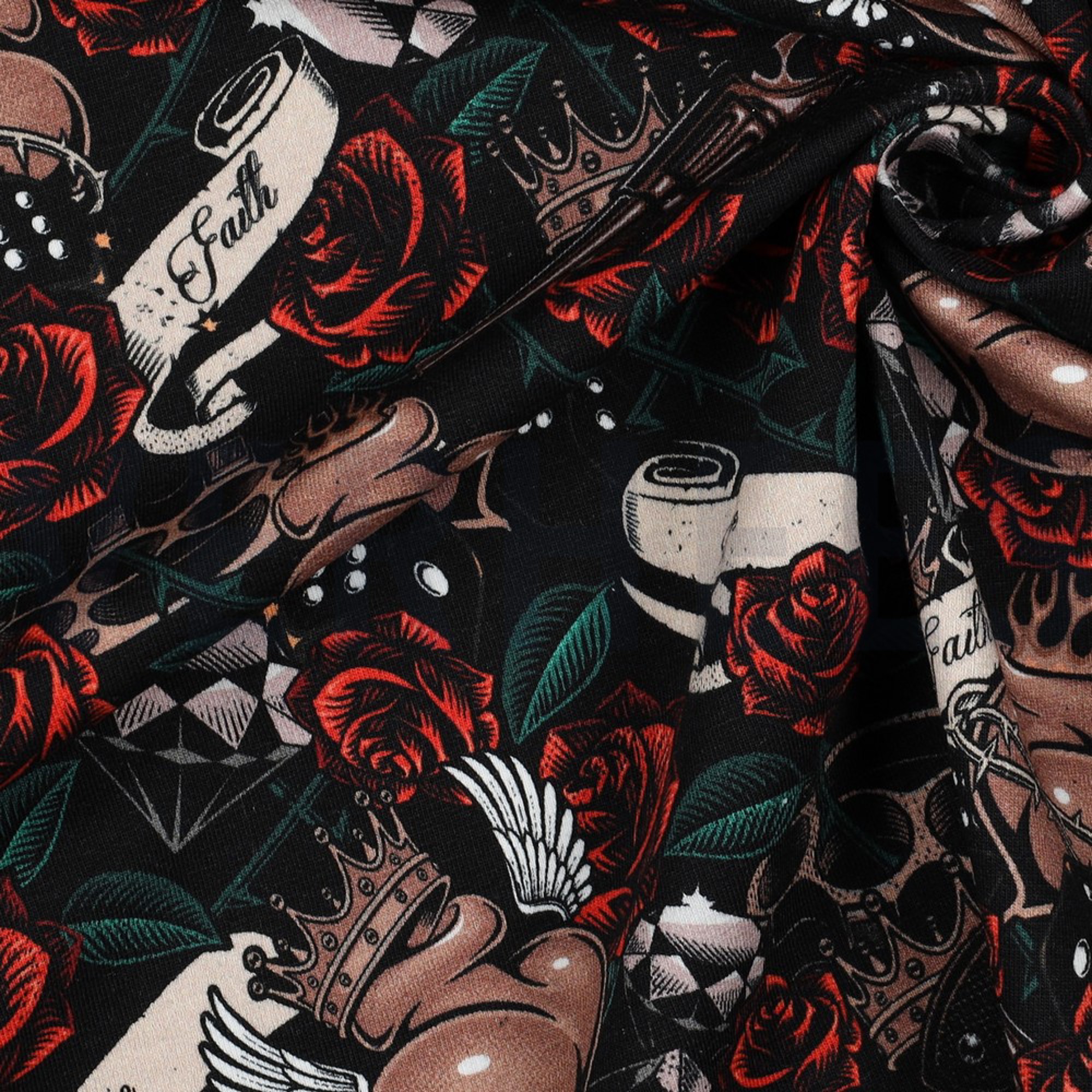 FRENCH TERRY DIGITAL TATTOO BLACK / TAUPE (high resolution) #3