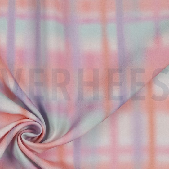 VISCOSE RADIANCE DIGITAL CHECKS PEACH #7