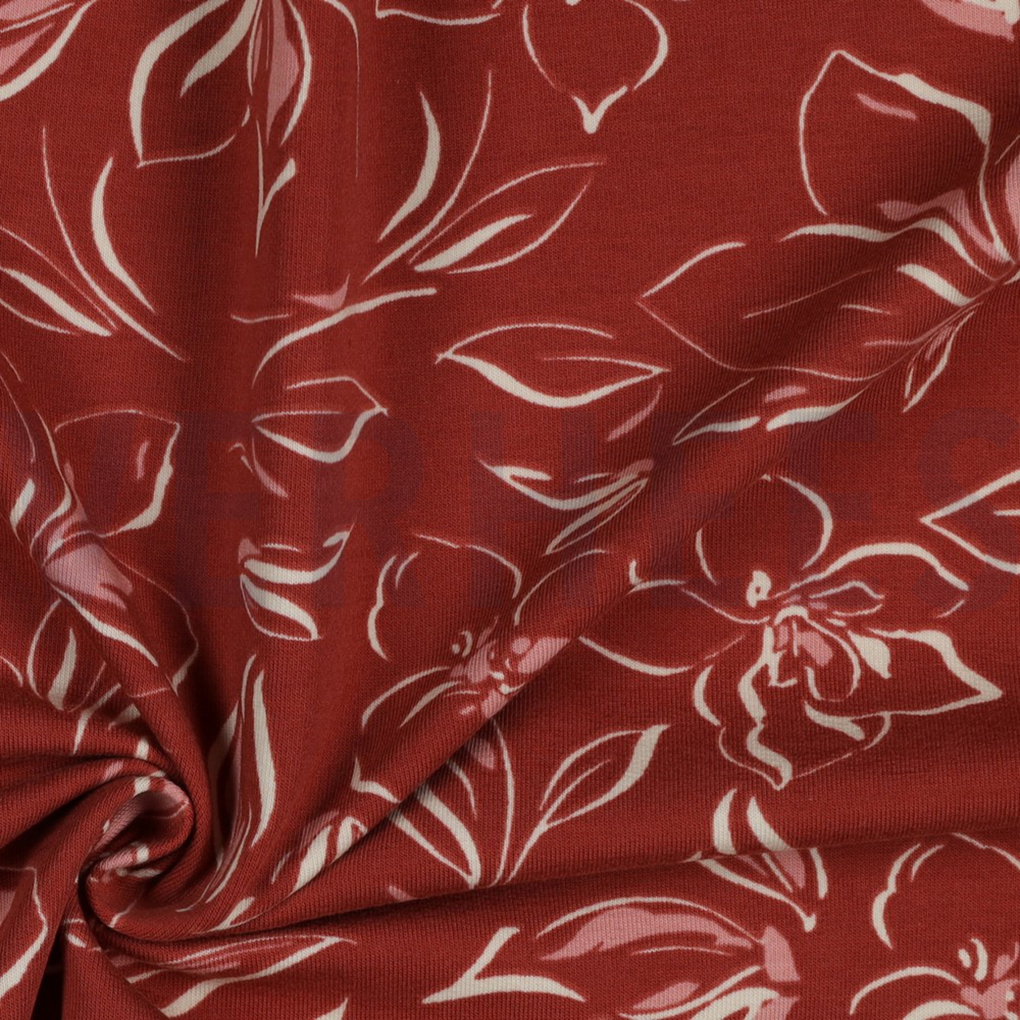 FRENCH TERRY FLOWERS KETCHUP RED (high resolution) #3